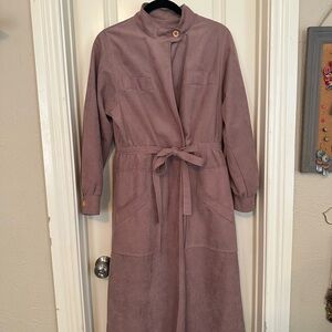 Elegant Mauve Belted Coat